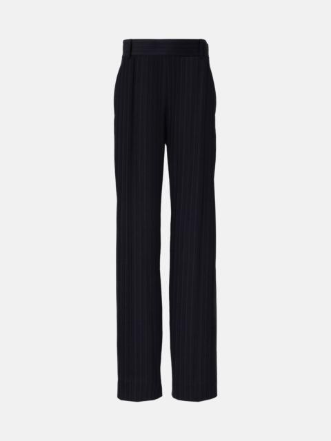 Cambie chalkstripe high-rise straight pants