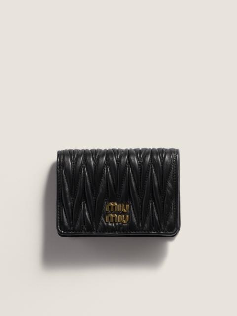 Small matelassé nappa leather wallet