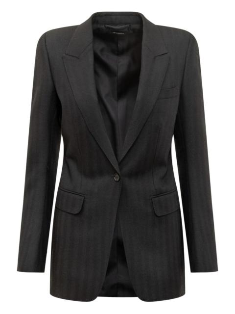 notched-lapel single-breasted blazer