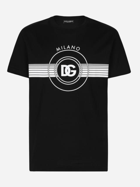 Short-sleeved cotton T-shirt with DG print