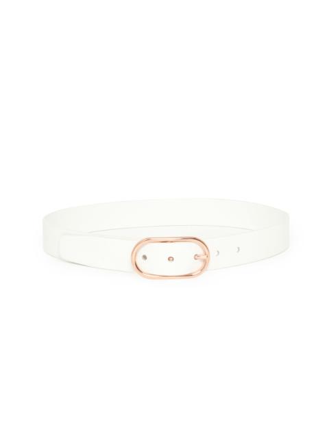 Link Buckle Belt in Ivory Leather