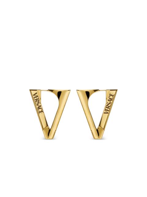 triangle logo-detail earrings