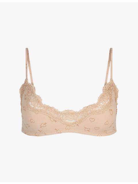 Fits Everybody Lace-Trim Jersey Triangle Bralette