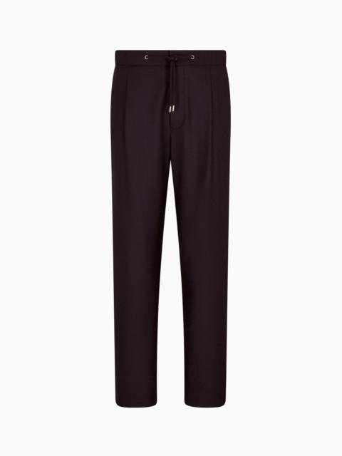 SINGLE-PLEAT CASHMERE DRAP TROUSERS