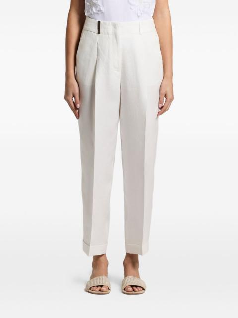 cuffed pleated trousers