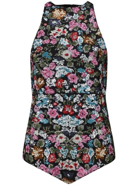 floral sequined bodysuit