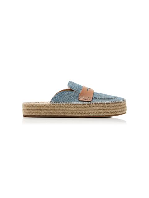 Suede Loafer Espadrillas blue