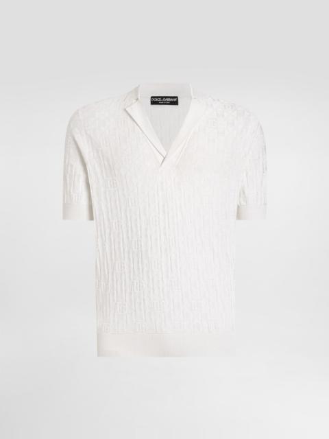 Satin silk polo shirt