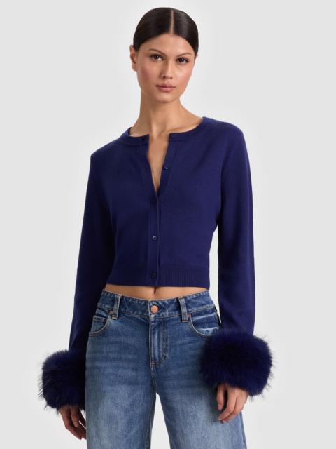 DOLLIE FAUX FUR CUFF CARDIGAN
