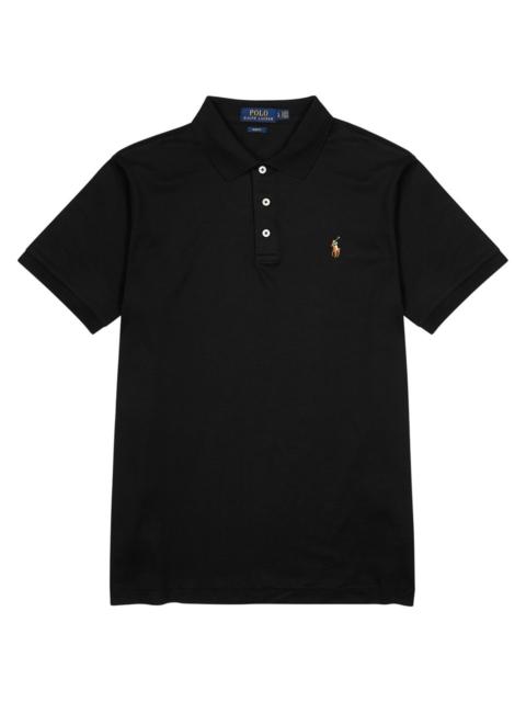 Black slim Pima-cotton polo shirt