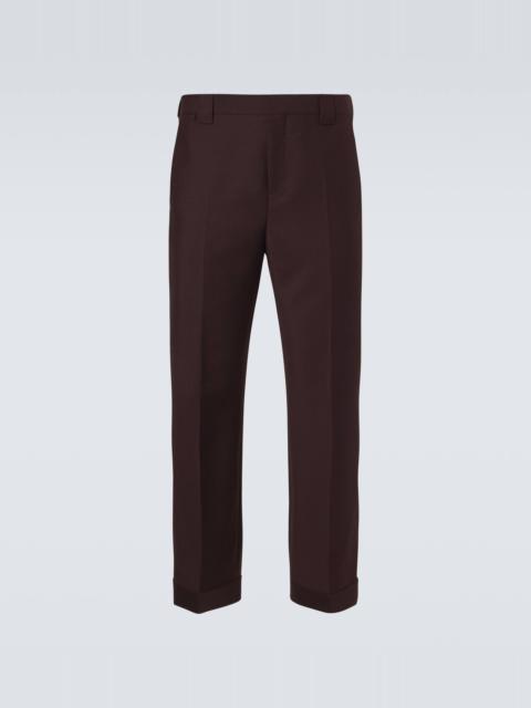 Cropped wool and mohair straight pants