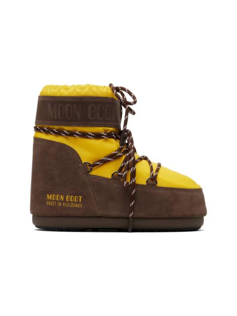 Yellow & Brown Moon Boot Edition Icon Low Nylon Boots