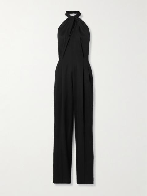 Journey Cutout Wool-gabardine Halterneck Jumpsuit