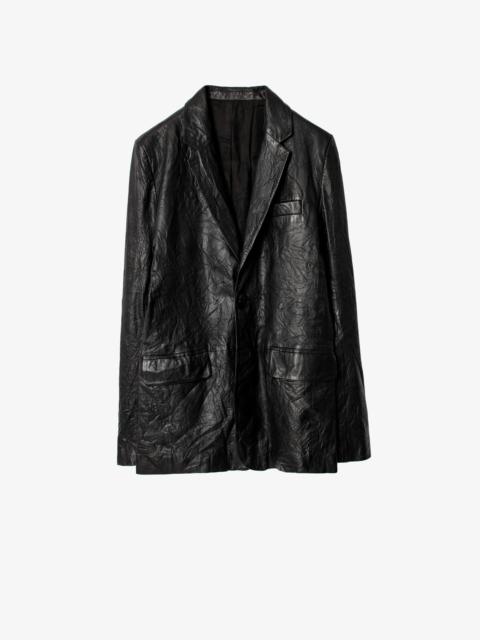 Valfried Crinkled Leather Blazer