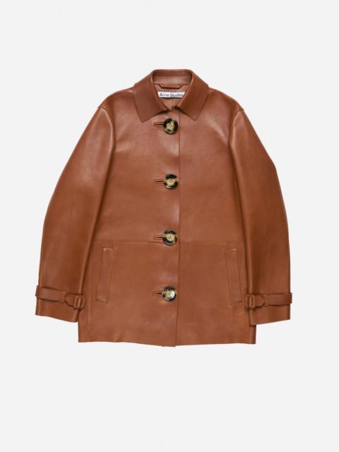 Leather coat - Cognac brown