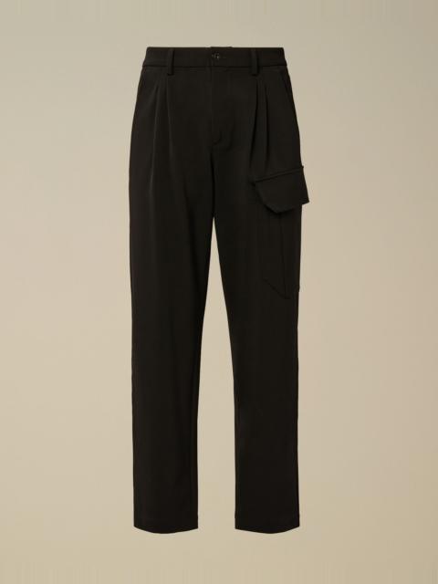 Wool Gabardine Loose Cargo Pants