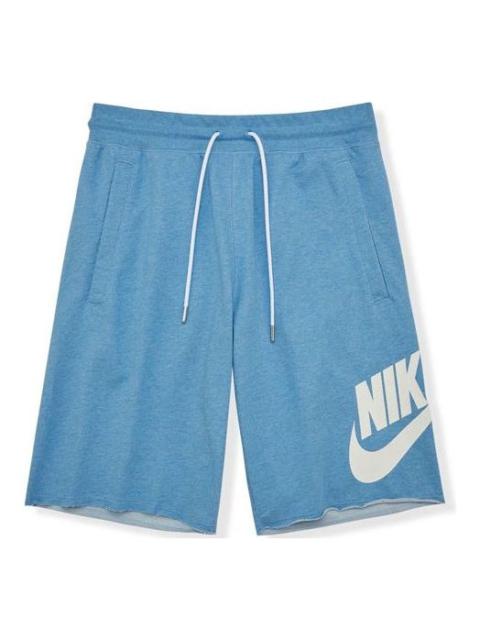 Men's Nike Large Logo french terry Athleisure Casual Sports Shorts Blue AT5268-462