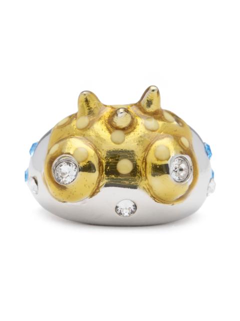 SILVER GOLD RHINO BABY RING