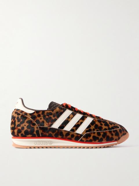 Sl 72 Og Leather-trimmed Leopard-print Pony Hair Sneakers