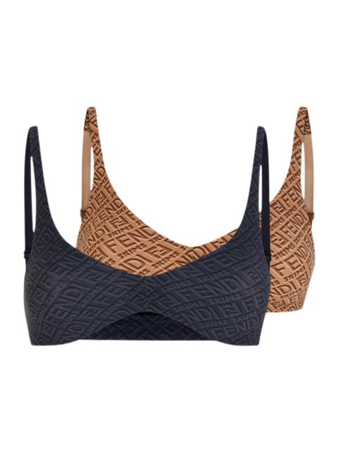 Fendi x SKIMS Pack of 2 Skimpy Scoop Bralette Black/California