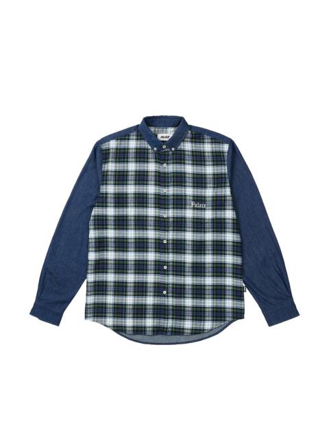 CHECK PANEL CHAMBRAY SHIRT INDIGO