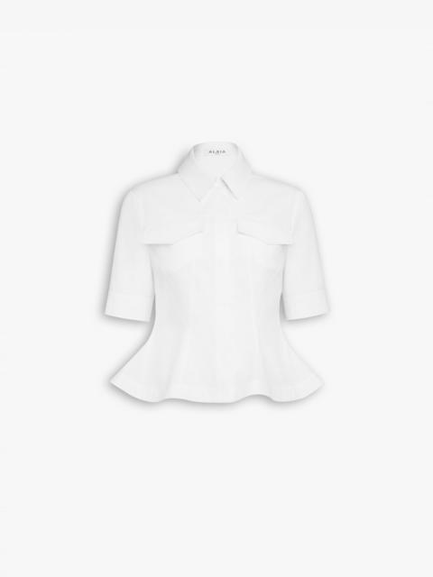COTTON POPLIN PEPLUM SHIRT