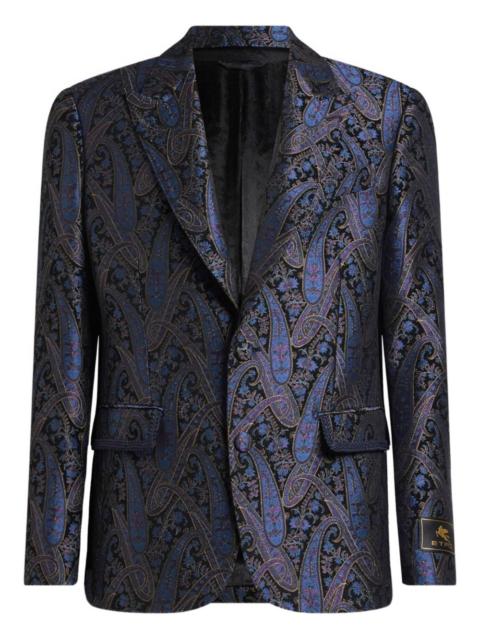 jacquard paisley-motif single-breasted jacket