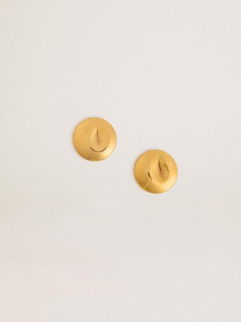 Gold circular earrings