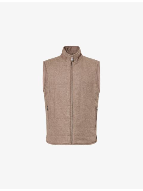 Reversible Sleeveless Wool-Cashmere Blend Gilet