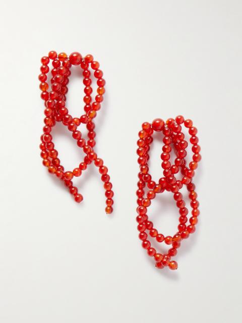 Recycled Silver Agate Beaded Earrings