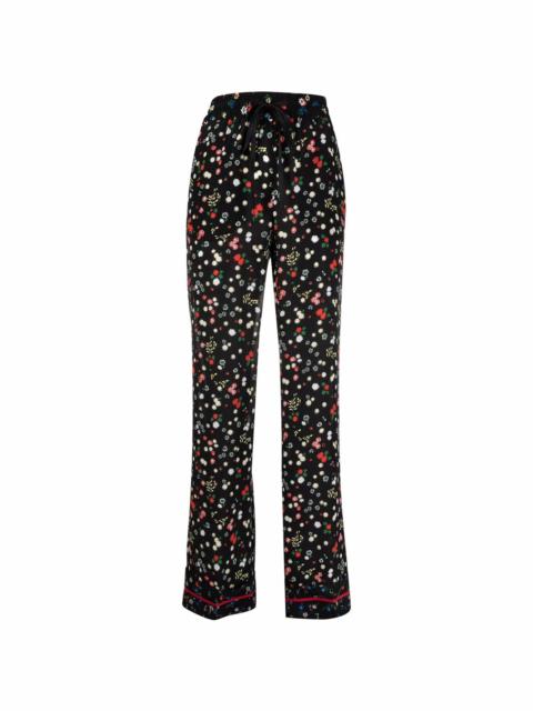 floral-print elasticated-waist trousers