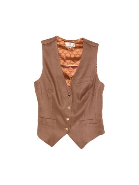 Linen blend vest