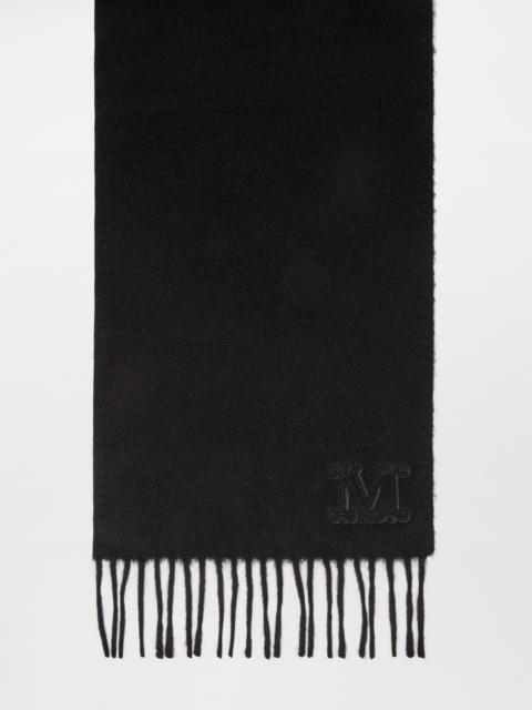 WKCLARA Monogram-embroidered camel stole