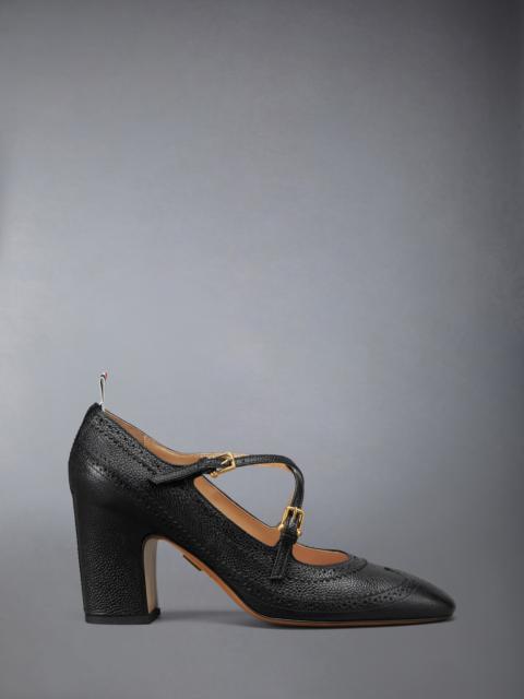 PEBBLE GRAIN 75MM BLOCK HEEL CRISS CROSS BROGUE THOM JOHN