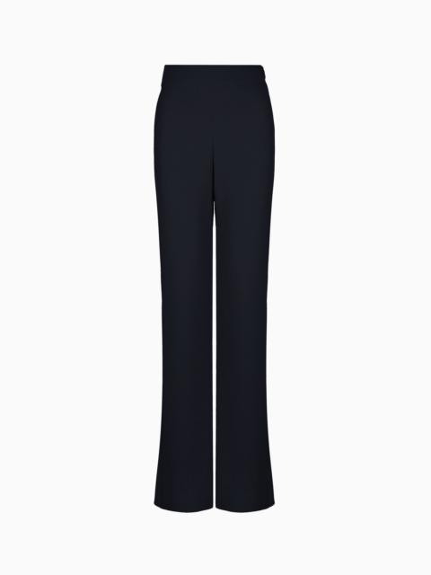 Wide-leg silk trousers
