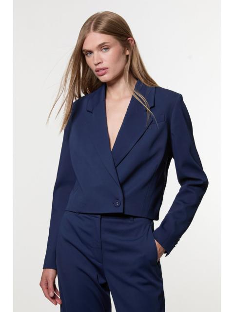 Digital Ophelia Polished Tailored Cowl Back Single Breasted Blazer