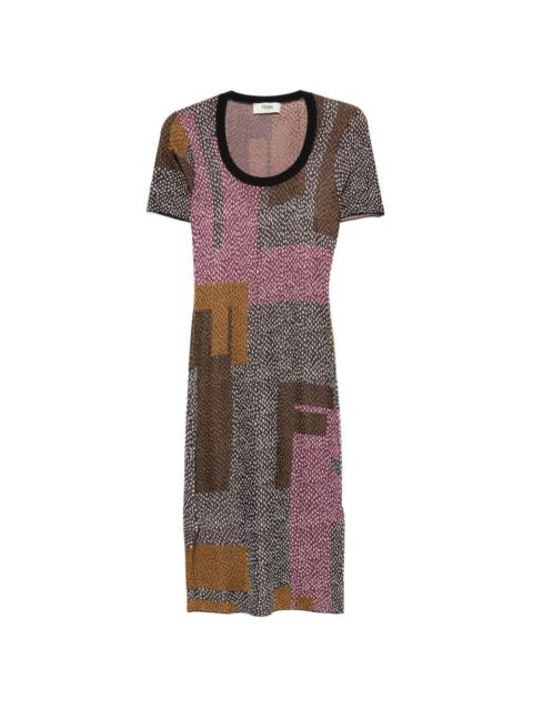 geometric-print midi dress