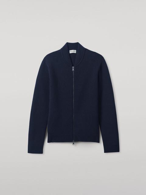 Cashmere Milano Stitch Navy Zip Jacket