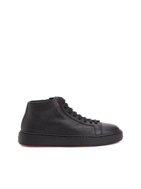 zip-up leather sneakers