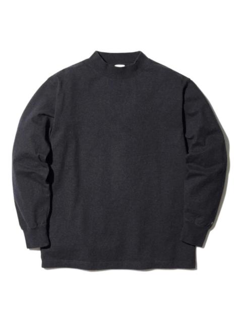 mock-neck long-sleeve T-shirt