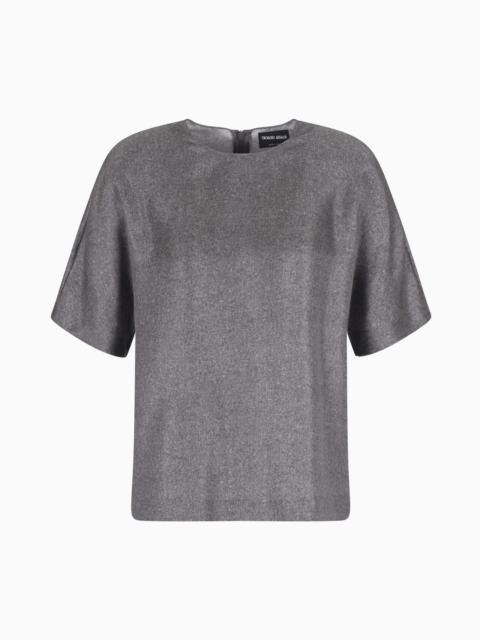 Printed silk twill blouse