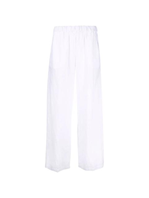 elasticated straight-leg trousers