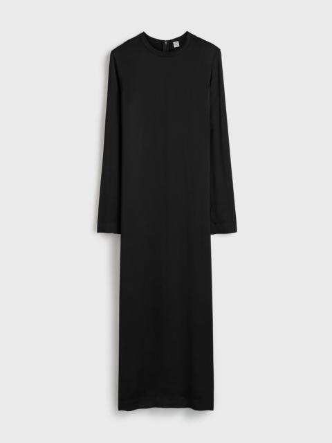 Long satin dress black