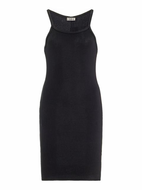 Stretch Cotton-Modal Jersey Mini Dress black