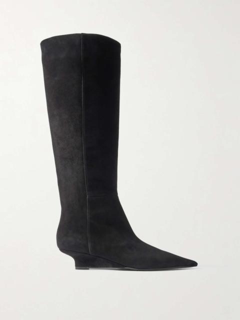 Sharp suede knee boots