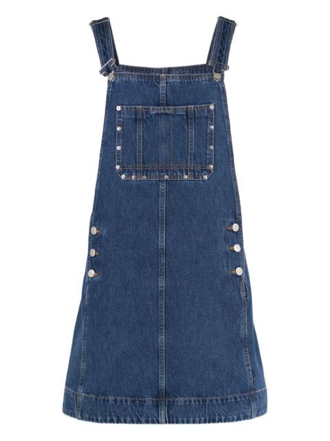 adjustable-strap denim dress