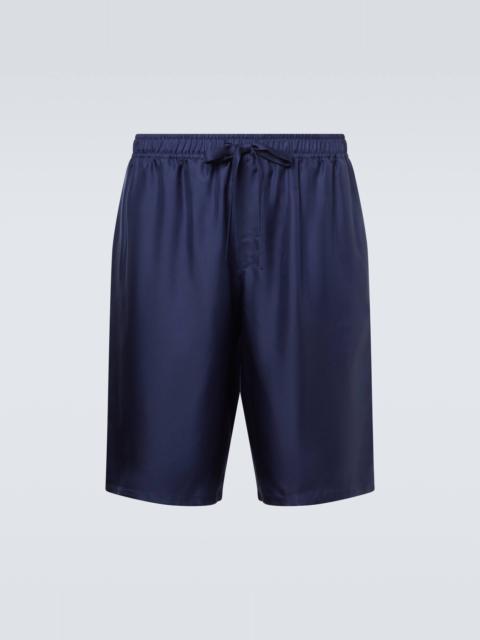 Silk satin bermuda shorts