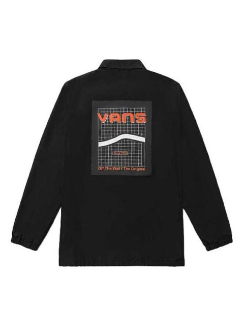 Vans Back Printing Long Sleeves lapel Jacket Couple Style Black VN0A5H8OBLK