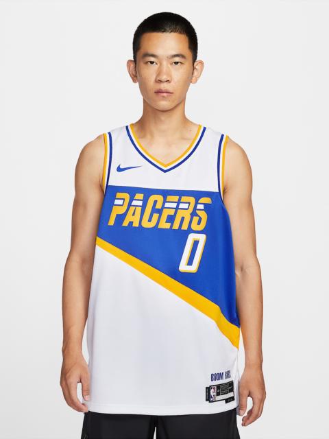 Tyrese Haliburton Indiana Pacers City Edition Men's Nike NBA Swingman Jersey