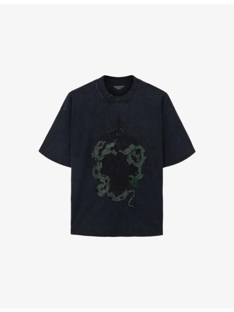 Mesh Faded-Wash Cotton-Jersey T-Shirt